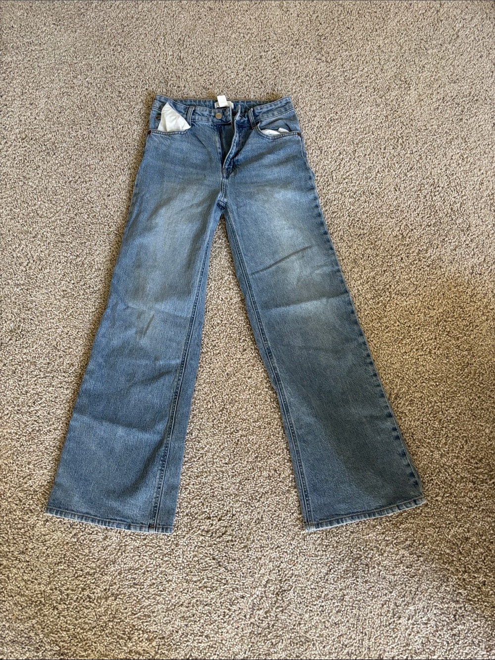 Zara Wide-Leg Blue Denim Jeans